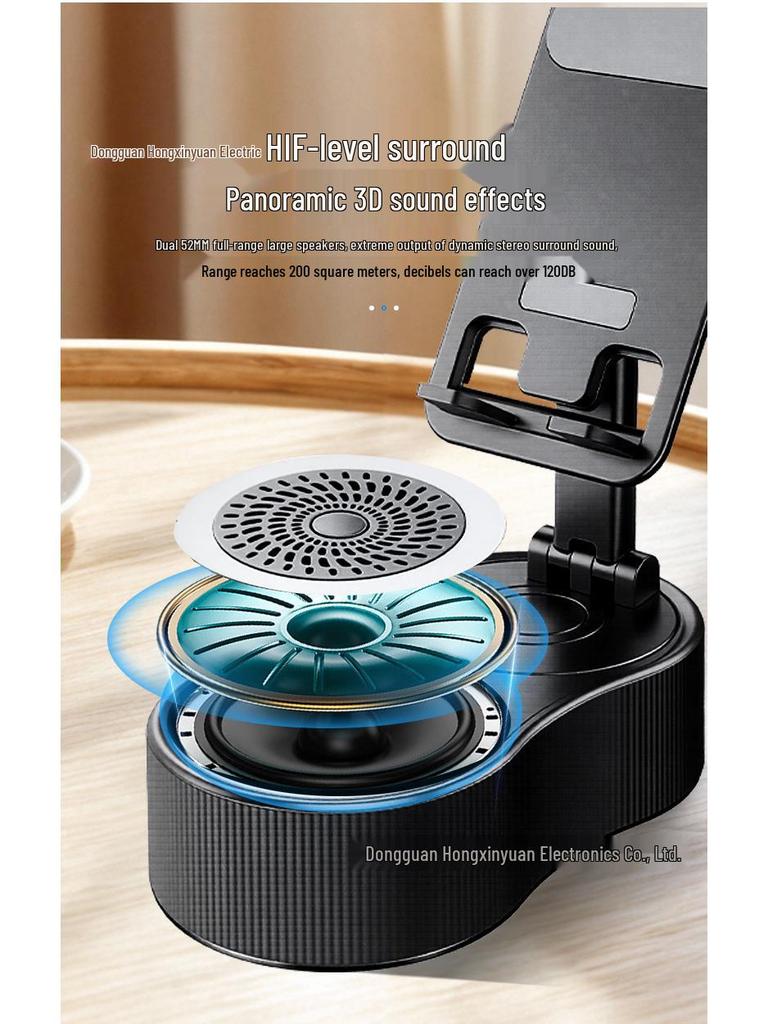 Portable Multifunction Bluetooth Speaker: 5-in-1 Karaoke, Power Bank, RGB Light, Phone Stand