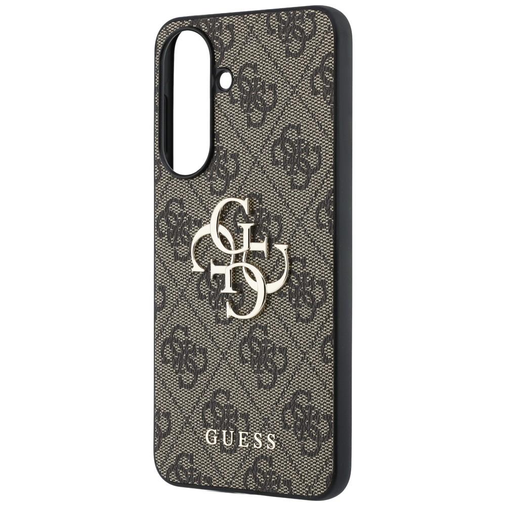 Guess Leather 4G Metal Logo Case for Samsung Galaxy A37 5G Brown