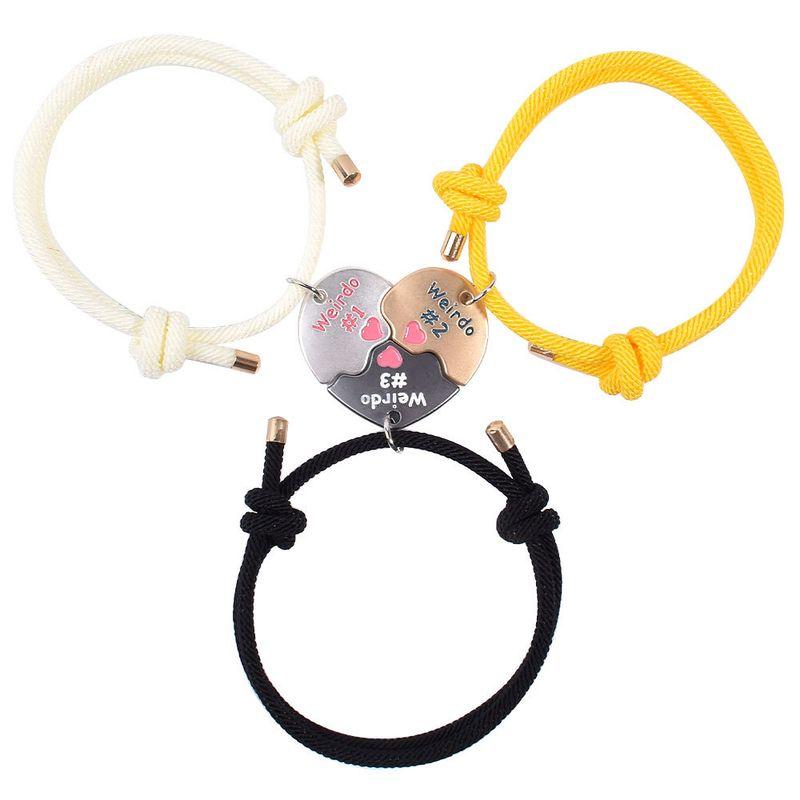 

Мультяшный Милый Детский Браслет Три Подружки Ремешок Подарок на День Рождения Магнитная Подвеска Девочка Один Человек Половина Браслета Funny Heart [Triple Patchwork]]