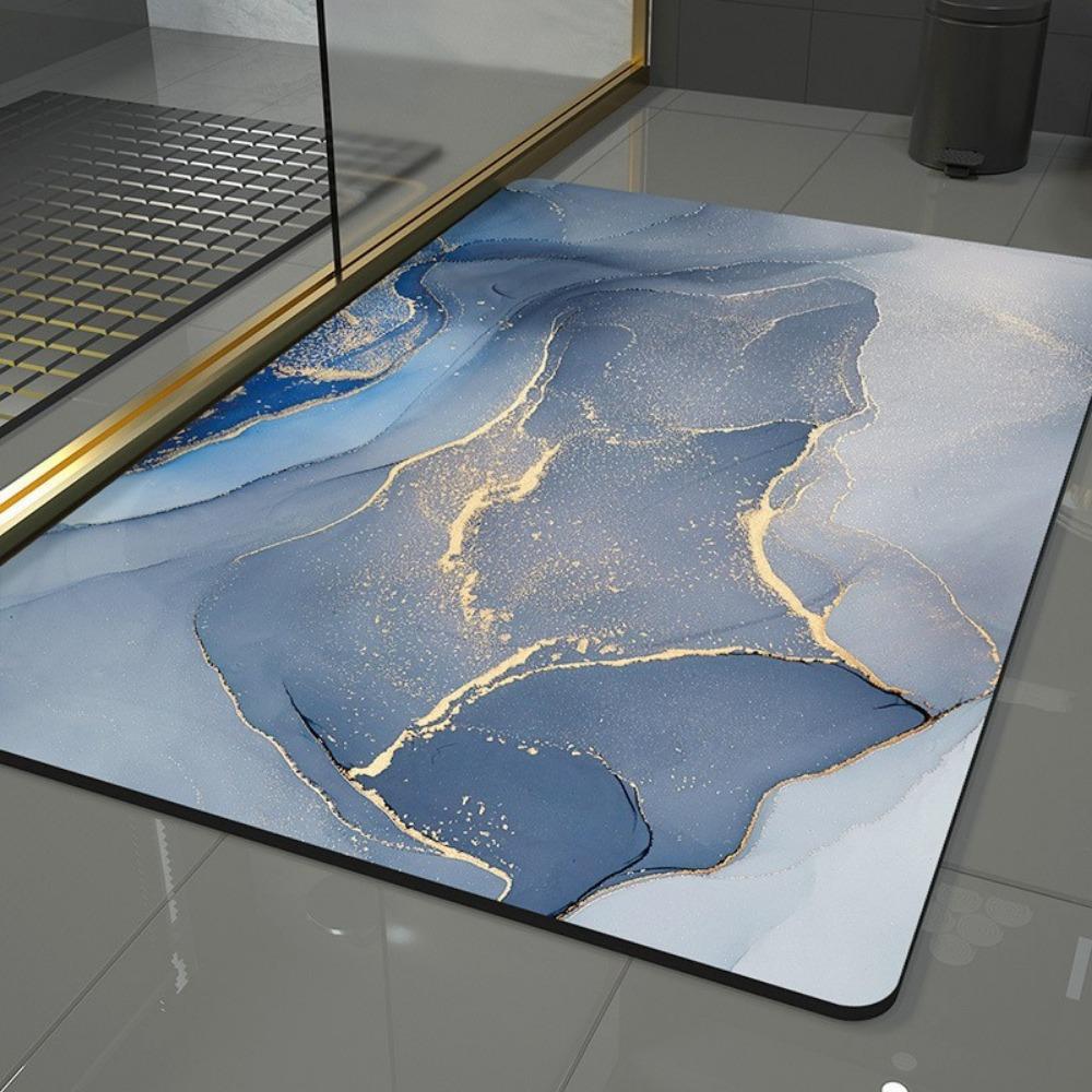 Simple Printing Bathroom Thickening Mat Bath Non-slip Carpets In Wash Basin Bathtub Side Floor Rug Shower Room Doormat Memory Foam 3D Pad