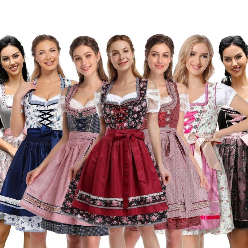 Women's Oktoberfest Dirndl Dress, Traditional Bavarian Beer Festival Outfit For Party