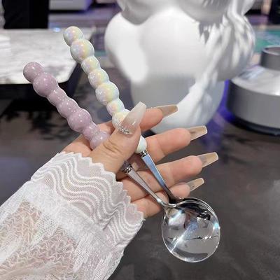 Pearl Handle Spoon Stainless Steel Stirring Spoons Ice Cream Cake Dessert Spoon Bar Kitchen Accessories Party Cutlery Gadgets