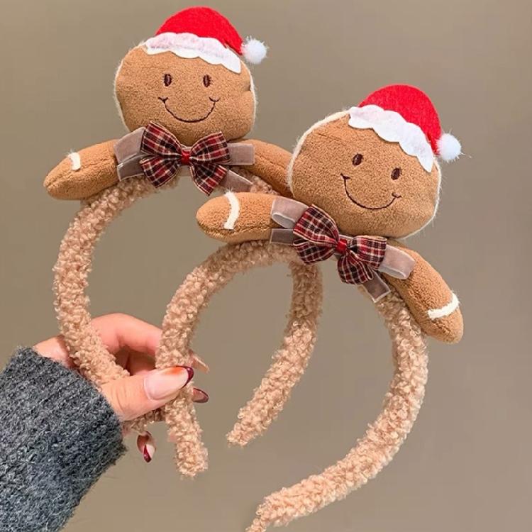 Fashion Plush Winter Headwear Kids Christmas Hairband Christmas Tree Headpiece for Women and Children