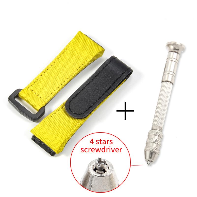 For Richard Mille Nylon Canvas 25mm 4 Stars Screwdriver Anti-Allergy Watchbands RM50 53 Series Replace Convenient Watch Strap