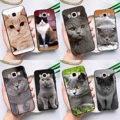 Britische Kurzhaarkatze Hülle für Samsung Galaxy J7 J5 J3 J1 A3 A5 2017 2016 J4 J6 Plus A6 A7 A8 A9 2018 Rückseite