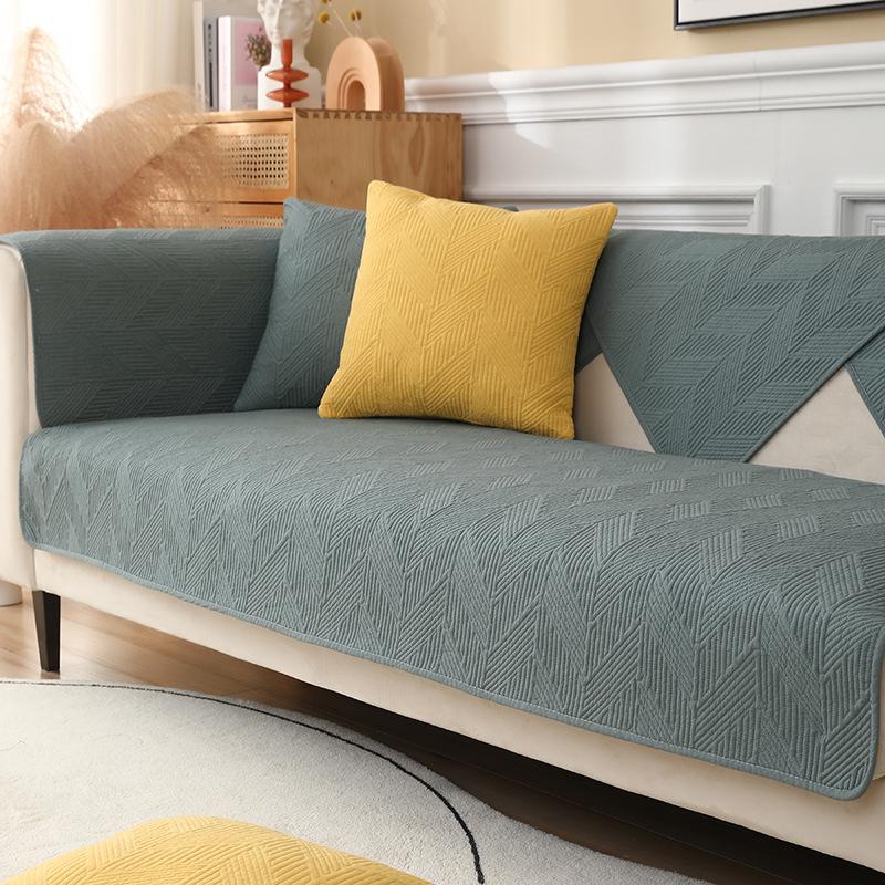 Prosta poduszka na sofę, Czterosezonowa czysta bawełna, Antypoślizgowa, Uniwersalna poduszka na siedzisko, Zimowy skórzany pokrowiec na sofę, Oświetlona tkanina okryciowa