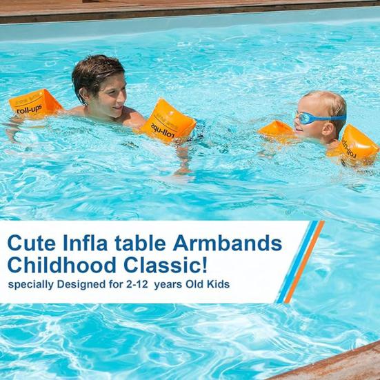 1 Pair Kids Arm Floaties Pool Floats Arm Bands Inflatable Swim Rings Arm Floater Swimming Pool Accessories Swim Trainer Floaties