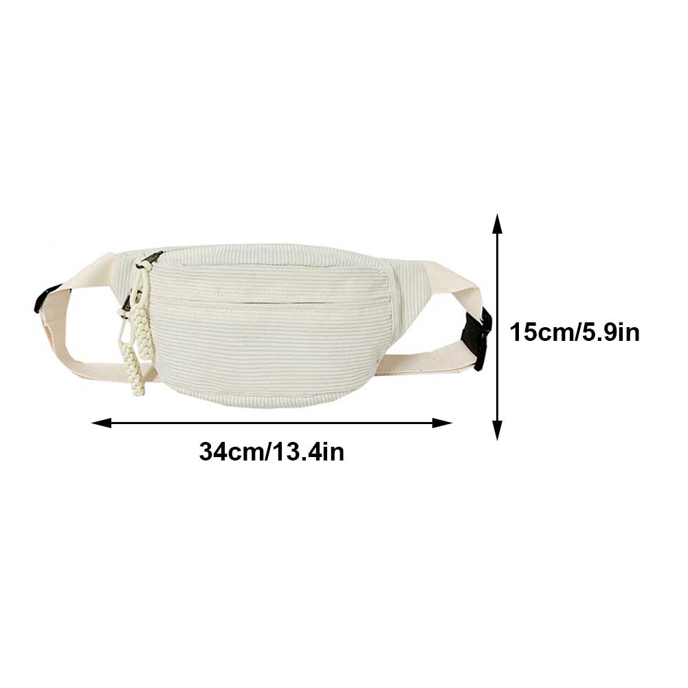 Chest Bags Corduroy Banana Bag for Women's Sling Crossbody Waist Pack Vintage Running Shoulder Bags Casual Fanny Packs Belt Bags