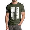 Menns moteriktige avslappede Independence Day trykte t-skjorte med rund hals og korte ermer