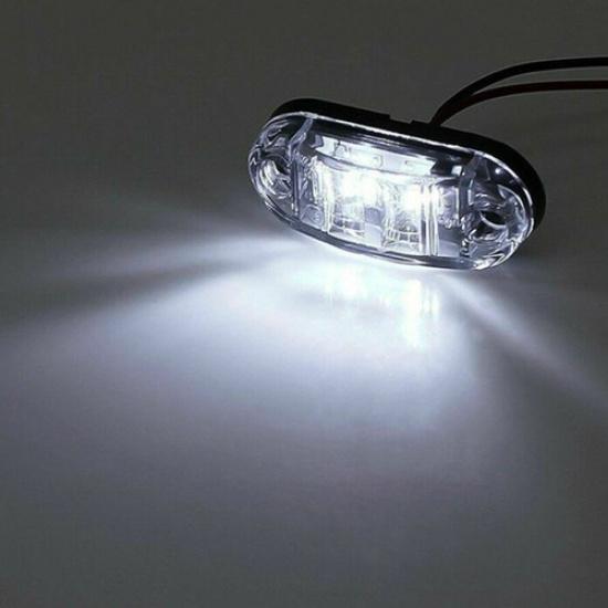 10pcs LED Car Truck Trailer RV Oval 2.5" Side Clearance Marker Lights Clear EOA