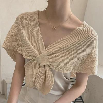 Women's Knitted Korean Cloak: Versatile Office Scarf & Shawl