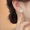 White Enamel Flower Stud Earrings for Women Folded Unique Design Multi-layers Floral Female Small Earrings  New Brincos