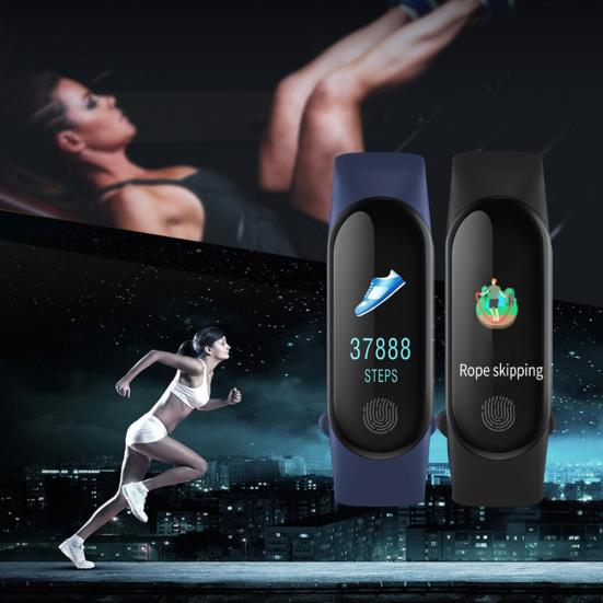 M3 Plus HR Heart Rate Blood Pressure Monitor Fitness Tracker Smart Bracelet