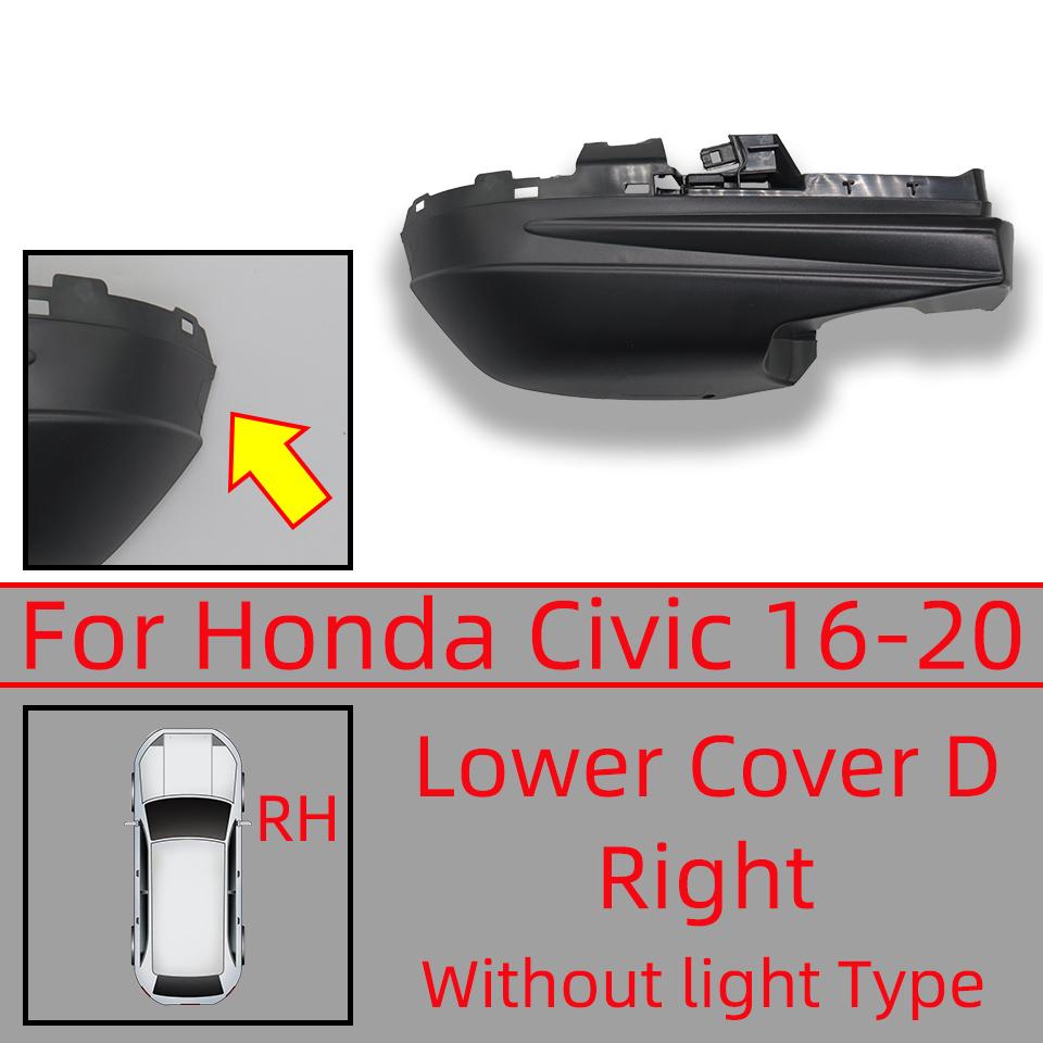 Left And Right External Rearview Mirror Lower Cover Cap Wing Side Mirror Lower Shell For Honda Civic 2016 2017 2018 2019 2020