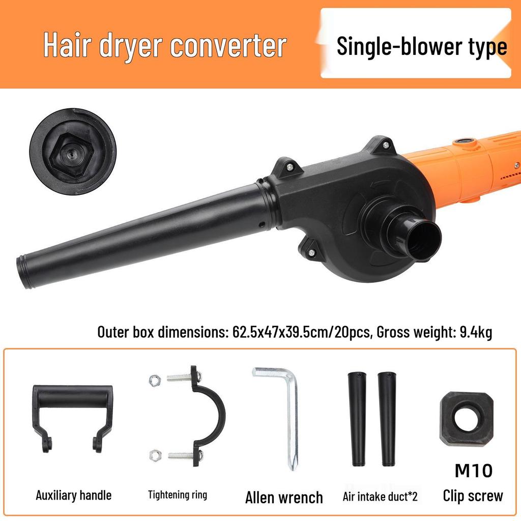 Dual-Use Angle Grinder To Hair Dryer Converter for Dust Removal and Cleaning