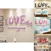 Premium Quality Home Decor 3d Mirror Love Wall Stickers With Acrylic Flower Design