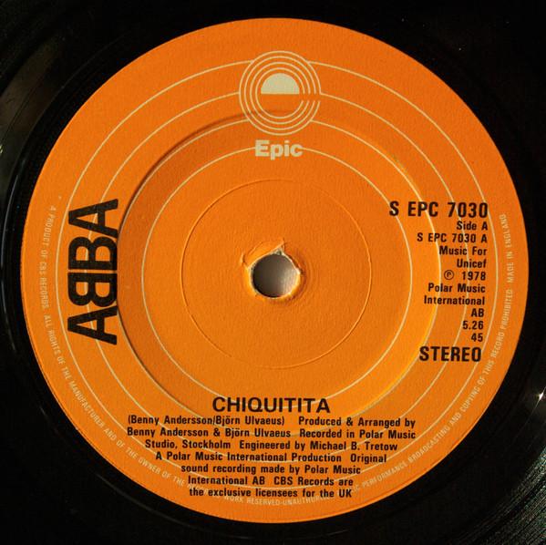 

7inch Record ABBA Chiquitita SEPC7030 Epic UK Pop Used