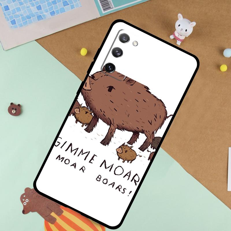 

Cute wild boar funny Cartoon Soft Case For Samsung Galaxy S25 Ultra S9 S10 S20 S22 S21 Plus S23 FE S24 Ultra Funda Cover Galaxy S21Ultra