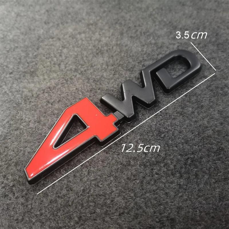 Logo Metálico 3D Emblema 4wd Letras Calcomanía Guardabarros Maletero Coche Insignia Pegatina Accesorios