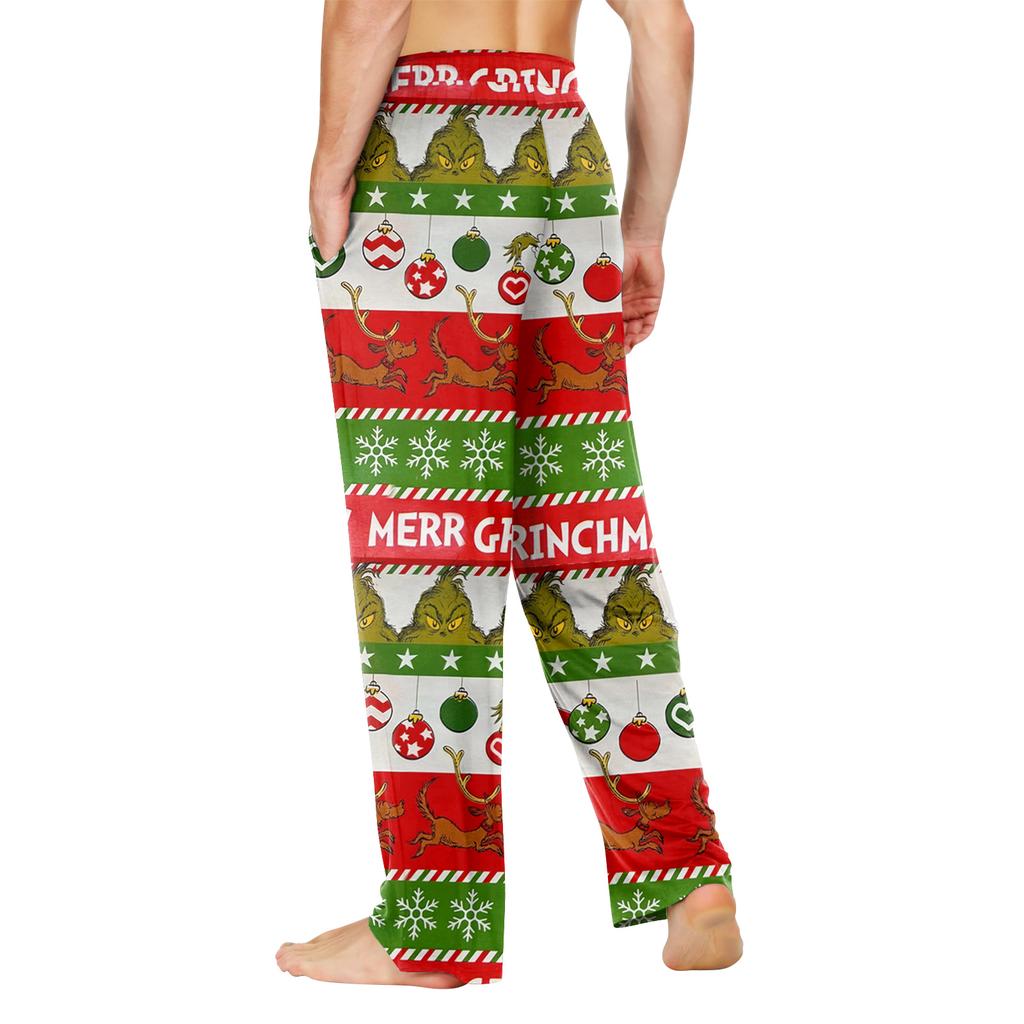 Pánské domácí měkké pyžamové kalhoty se stahovací šňůrkou s kapsami Sportovní kalhoty pro volný čas