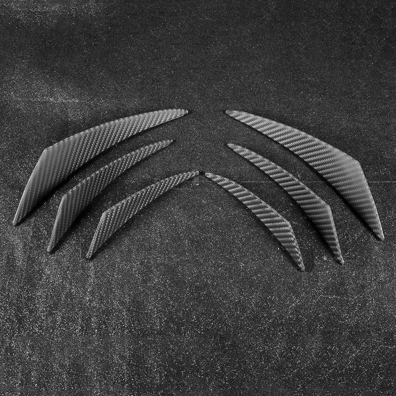 Cheap 6pcs Carbon Fiber Texture Car Bumper Fin Canard Splitter Diffuser  Valence Spoiler Lip