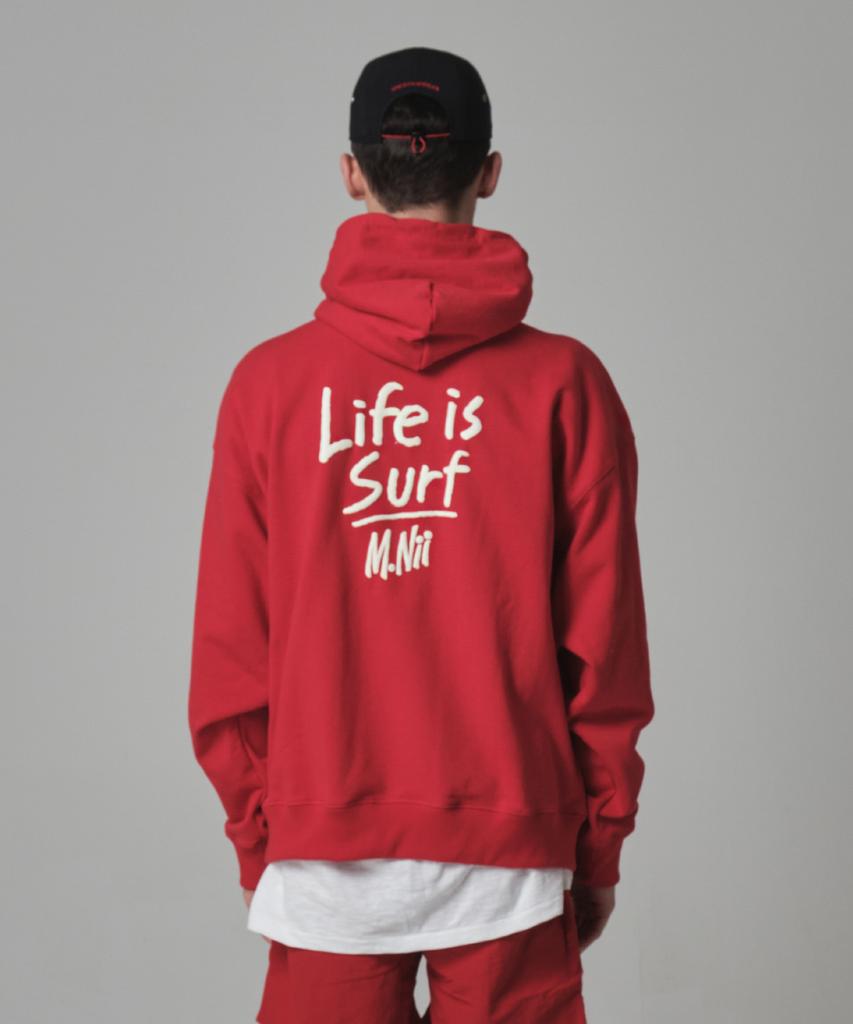 Life Is Surf Sweat Hooded / Red