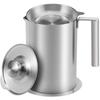 Contenant Filtre à Graisse en Acier Inoxydable 304 Grand Pot de Stockage d'Huile Récipient de Stockage de Graisse avec Couvercle et Poignée Cuisine Cuisson & Friture