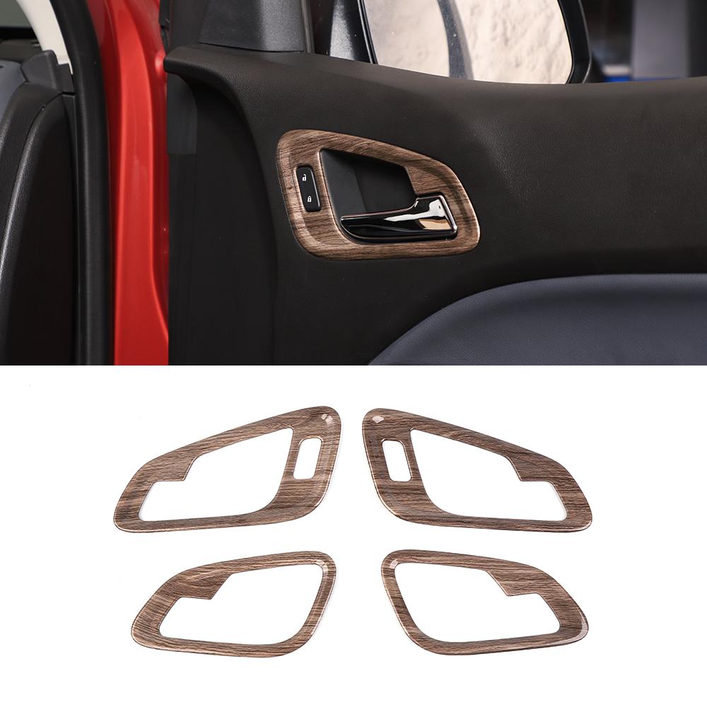 4PCS Wood Grain Door Handle Bowl Covers for Chevrolet Colorado 2014+ Accessories