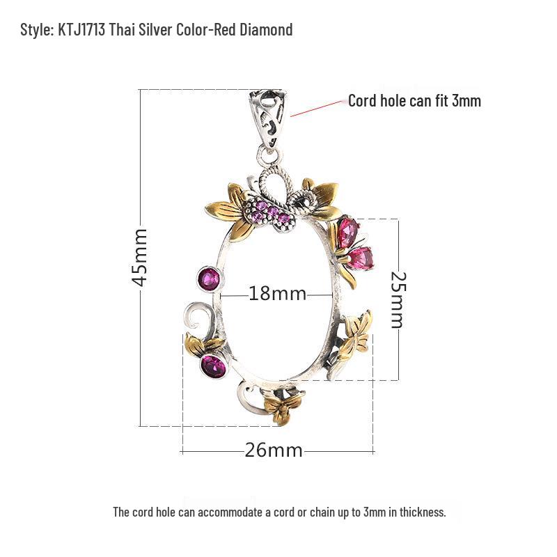 

Женский кулон-сеттинг из стерлингового серебра S925 в виде цветка для DIY ожерелья, подходит для камней 18x25 мм, таких как янтарь или бирюза.