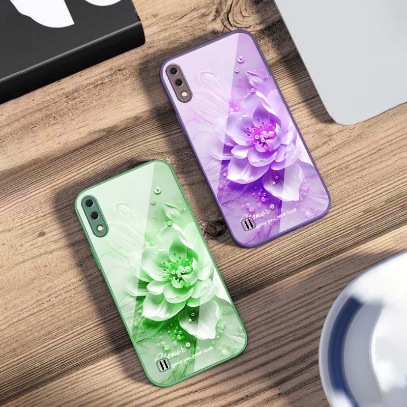 Blooming Blue Flowers For Samsung M02 12 Note 8 9 10 20 A 01 A02 A03 Core 04 05 06 10 12 13 14 15 A16 Glass Ultra Phone Case