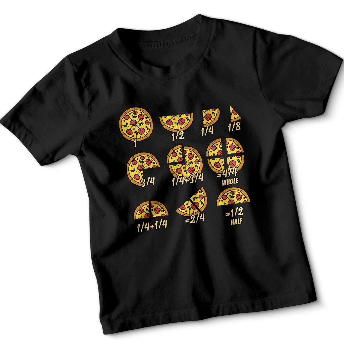 Pizza Fractions Mathematics Education Kids Tee Fun Learning 110
