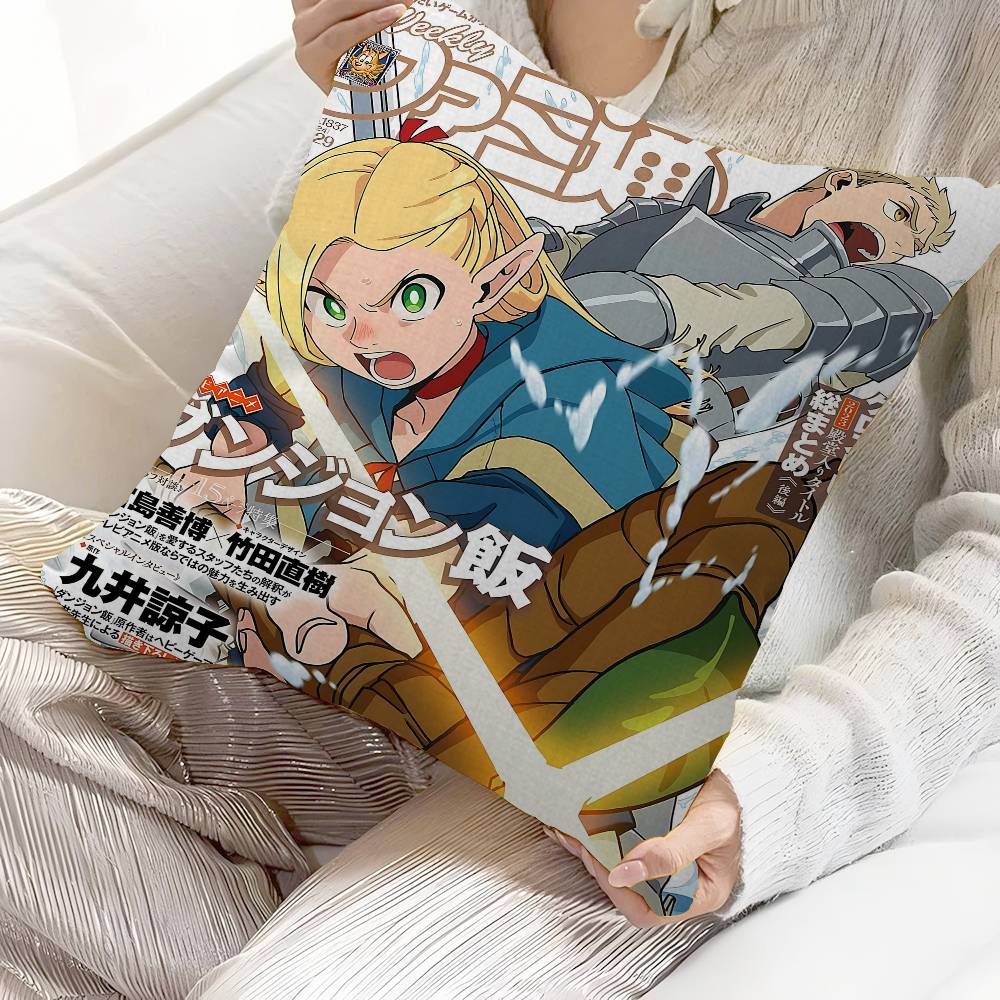 Anime Delicious In Dungeon Cushion Cover Polyester Sofa Cushions Decorative Throw Pillows Home Decoration Pillowcover
