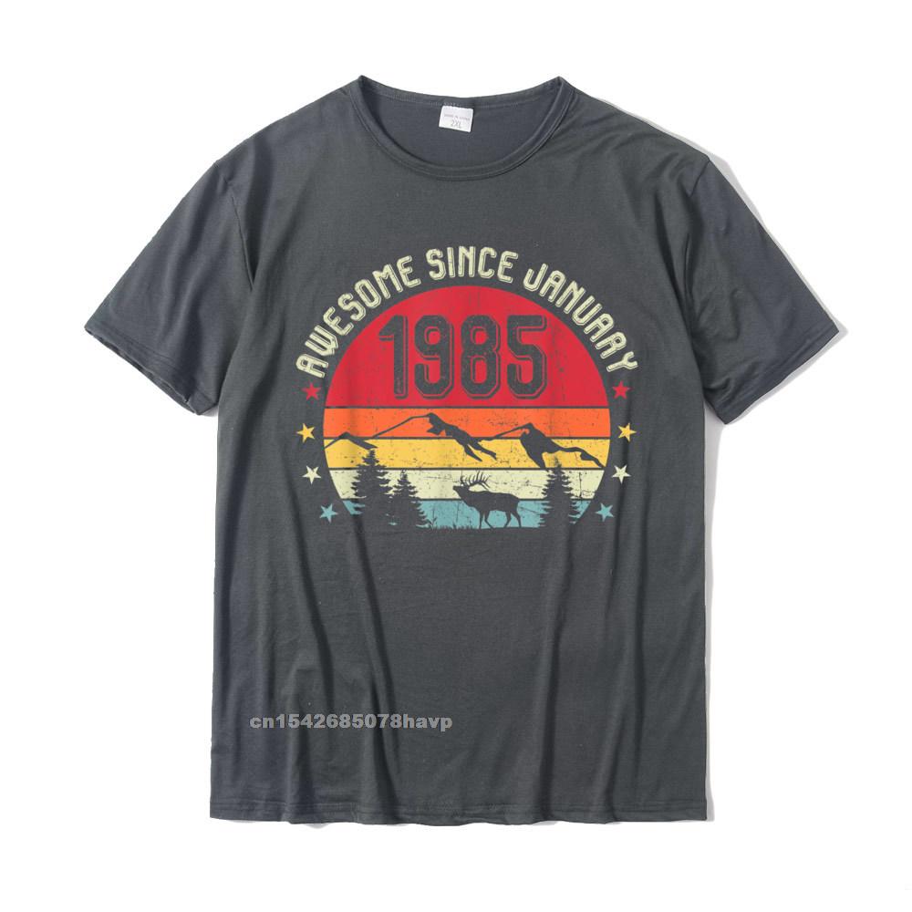 Awesome Since January 1985 Birthday Shirt Vintage Shirt TShirt Cotton Tees For Unisex Summer T Shirt Casual Retro