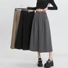 Medium and Long Skirt Women's Spring High-waisted Pleated Skirt Covering Hips Solid Color Swinging Umbrella Skirt