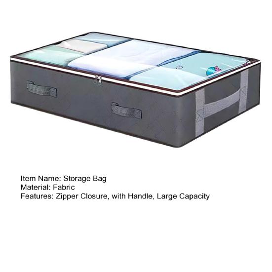 Storage Bag Foldable Quilt Clothes Organizer with Handle Zipper Closure Large Capacity Dustproof Moisture-proof Toys Clothes Bag
