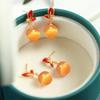 Butterfly Earrings For Women New In Orange Yellow Cat'S Eye Bead Ear Studs Exquisite And Gorgeous Vintage  Jewelry Gift