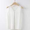 Ice Silk Suspender Tank Top Women's Bottom Coat Summer Short Loose Sleeveless White V-neck Knitted Casual Top