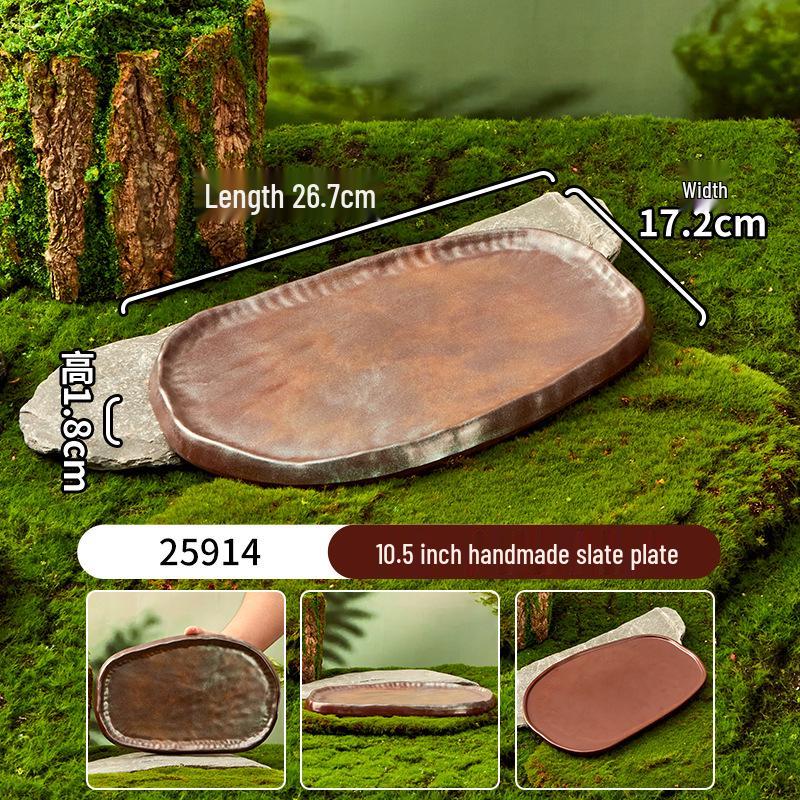 Melamine Plate for Gourmet Hot Pot, Barbecue & Shrimp: Mountain & Field Design