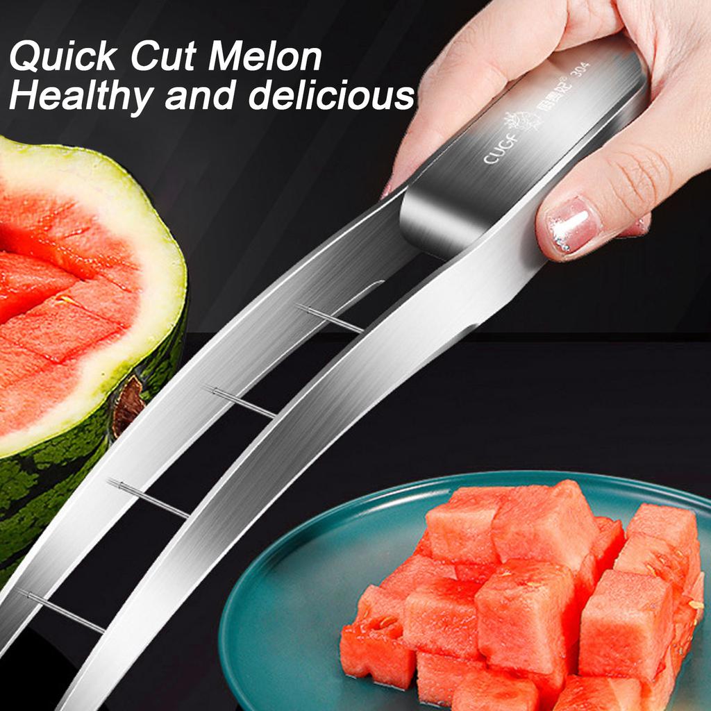 Watermelon Cutter, Melon Cutter Made Of Stainless Steel, Ergonomic Watermelon Block Cutter, Quick Safe Watermelon Cutting
