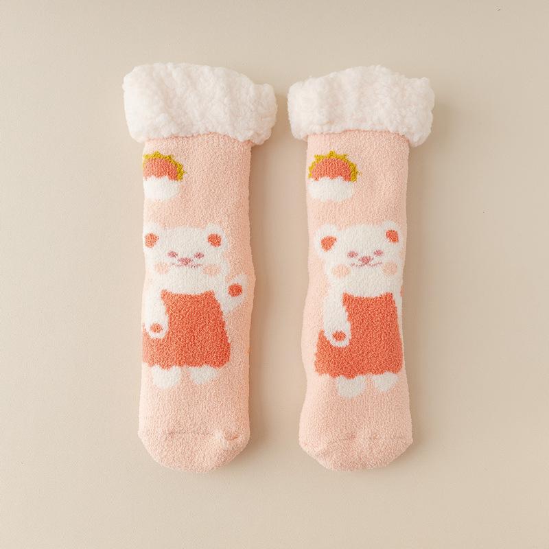 

Lamb Fleece Floor Socks Children S Medium Tube Socks Autumn And Winter Fleece Thickened Warm Home Coral Fleece Sleep Confinement Socks one size fits all