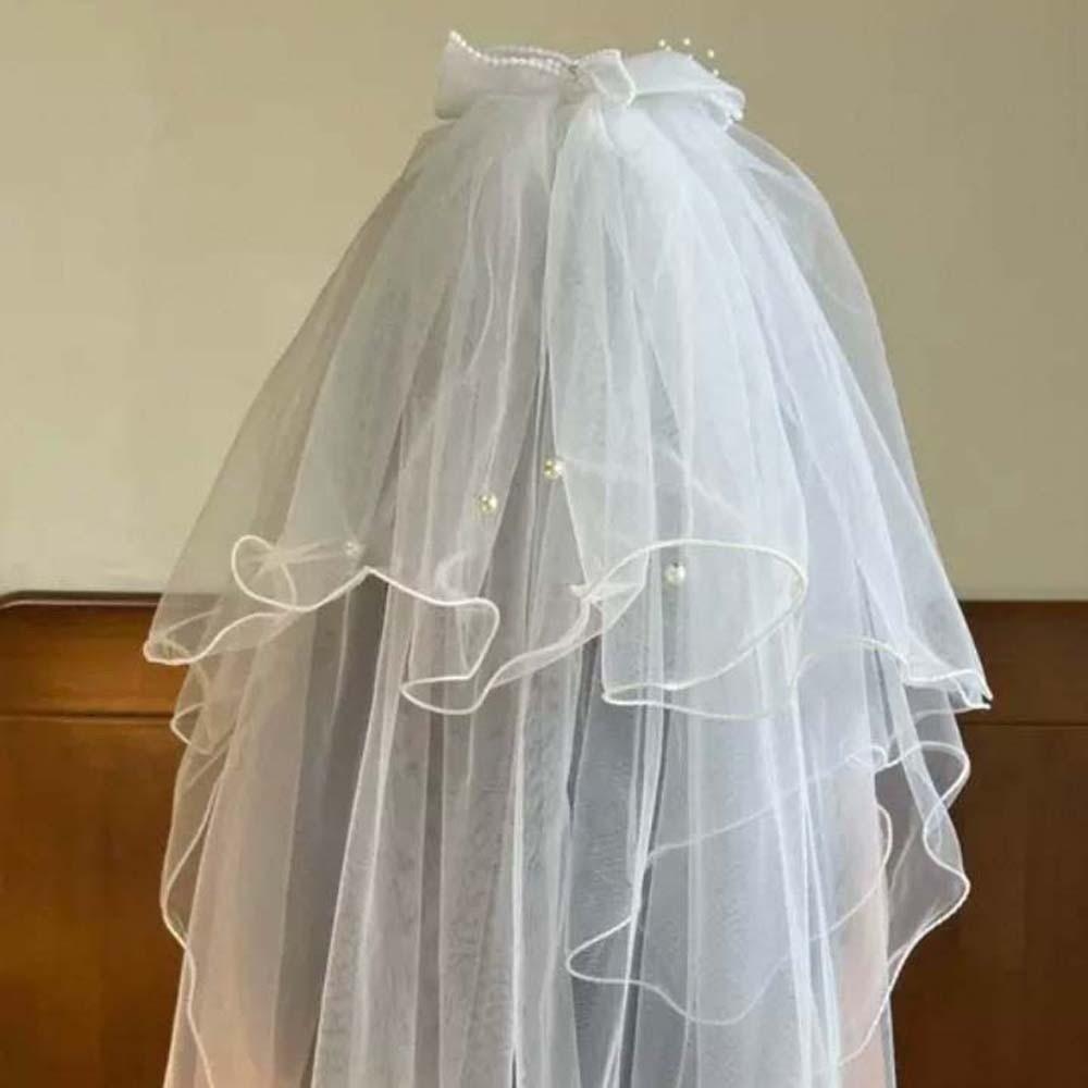 Mesh Veil Hair Clip White Bridal Tulle Elegant Girls Head Gauze  Hair Accessories