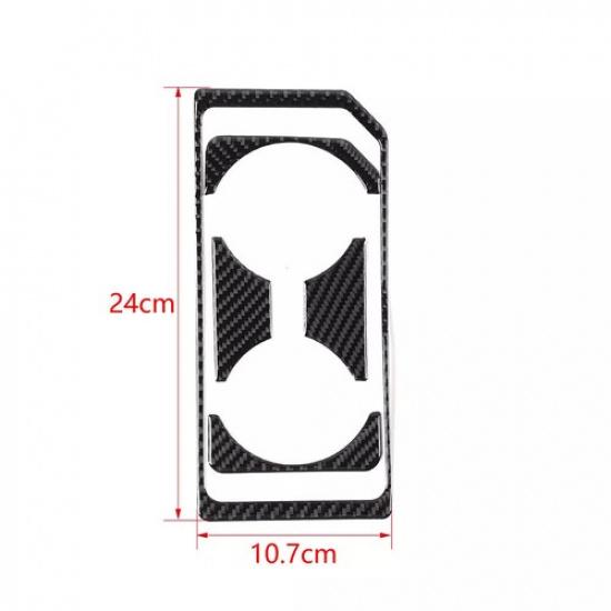 Front Water Cup Holder Cover Trim Decor Frame For Ford F150 2015-20 Carbon Fiber