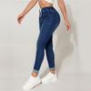 Women's Skinny  Trendy Jeans Distressed Stretchy Denim Pants Elastic Waist Drawstring Denim Trousers