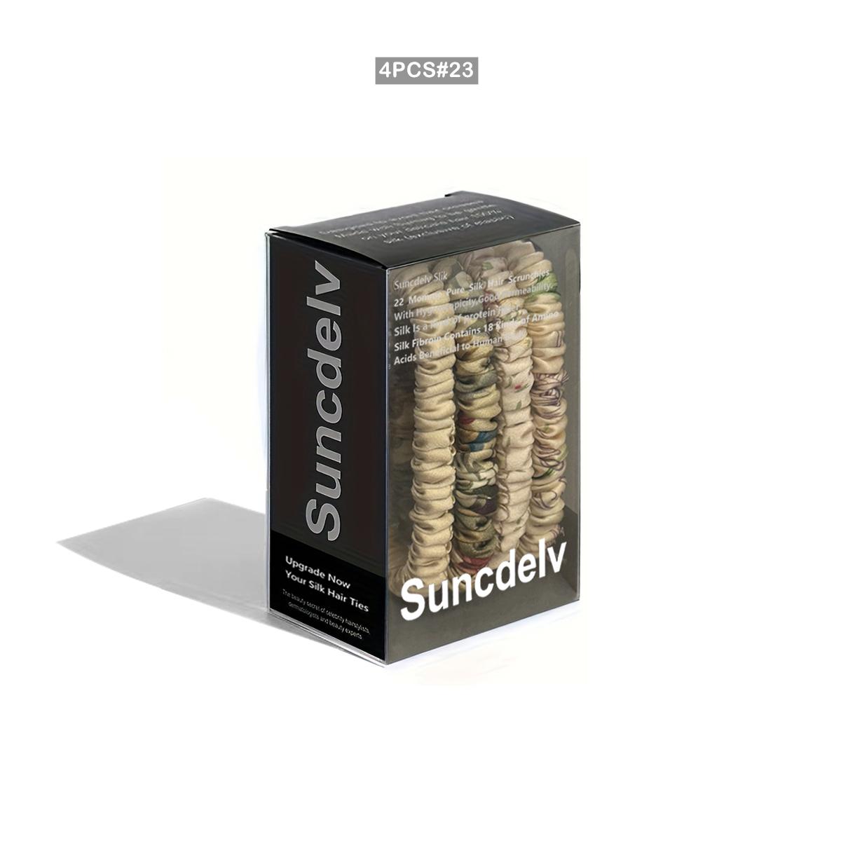 

100% натуральный шелк однотонные резинки для волос высокого качества резинки для волос 22Momme женские большие повязки для волос аксессуары для волос 4 шт коробка