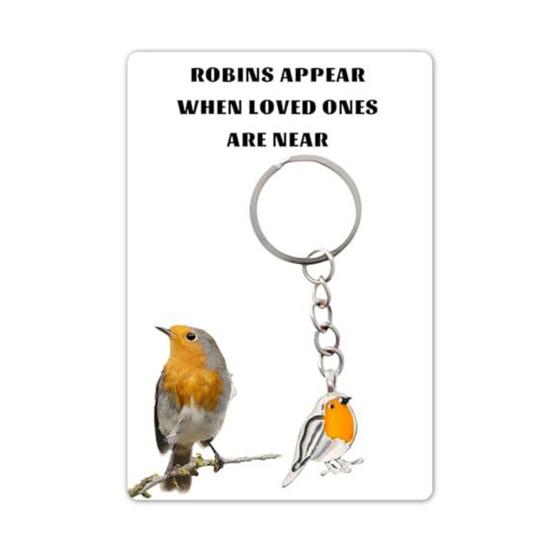 Keychain Pendant Heart Bird Charm Stainless Steel Key Chain with Heartwarming Engraving Comfort Token Keyring Backpacks Wallets Accessories A