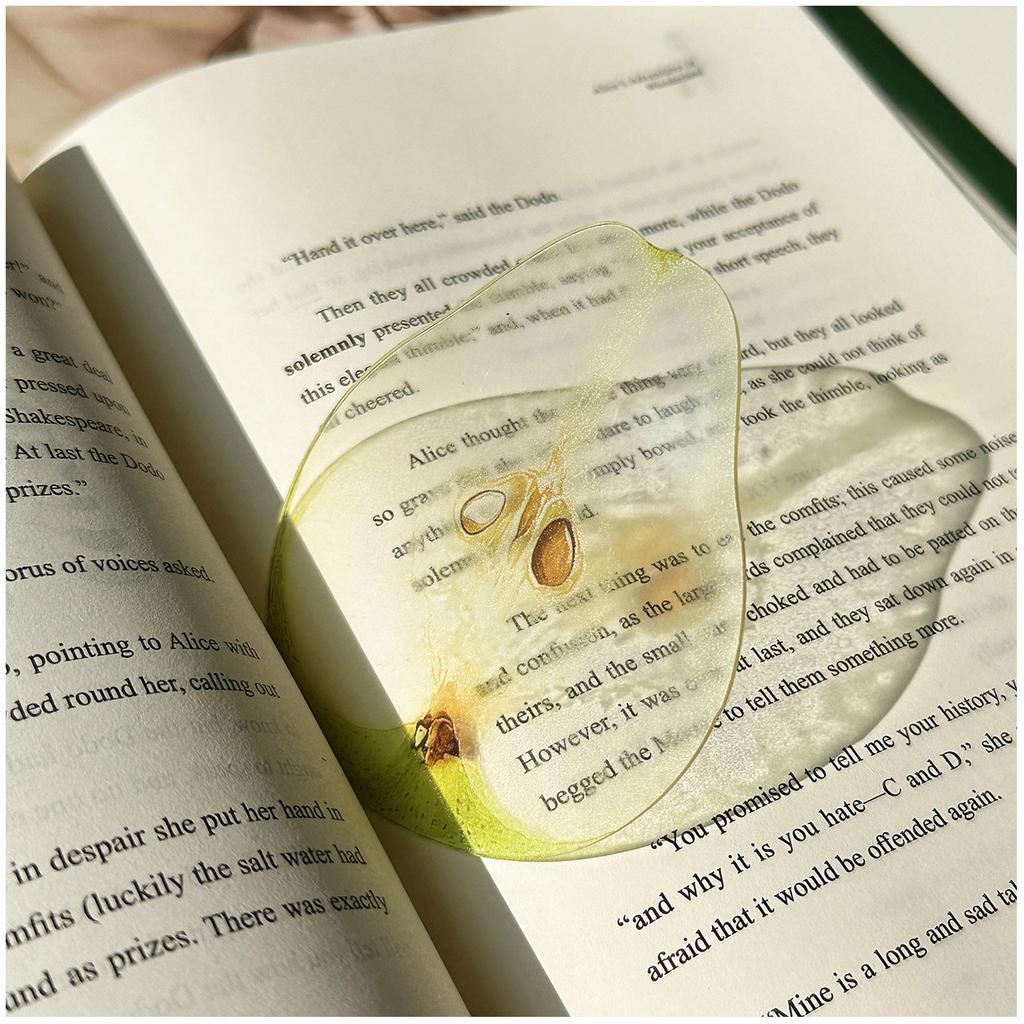 Delicate Transparent Acrylic Apple Bookmark Reading Mark Student Gift Premium Feeling Cute Grape Tomato Bookmarks