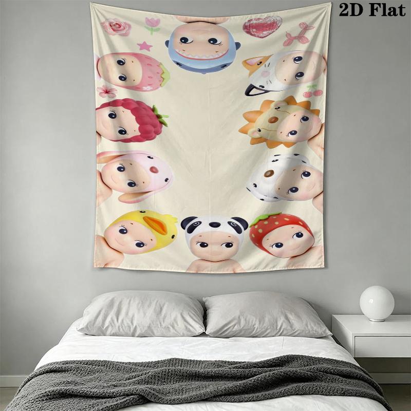Sonny Angel Wall Tapestry Aesthetic Wall Hanging Printed Fabric Blanket Decorative Tapestries for Bedroom Living Room Home Decor
