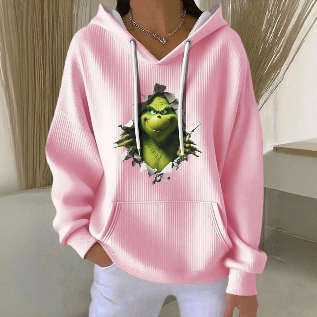 Women's Fashion Casual Christmas Angel Print Pullover Long-Sleeve Sweatshirt