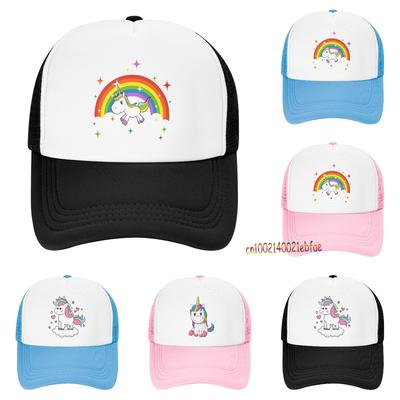 Chapeau réglable de licorne mignonne casquette de baseball pour enfants pour filles garçons tout-petits avec dos en maille casquettes de protection solaire d'été chapeaux snapback