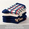 5 Pairs of Women's Spring Four-seasons Cute Cartoon Bear Striped Youthful Beautiful Fashionable and CComfortable Mid-calf Socks